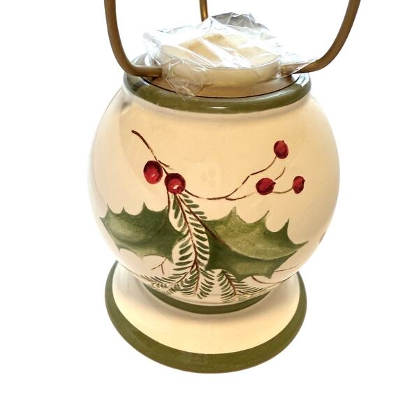 Lenox Vintage Holiday Gatherings Holly Berry Tea Light Candle Lamp New - Picture 8 of 10